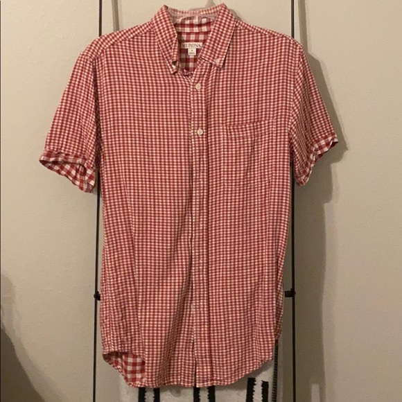 Merona Shirts Mens Merona Ss Button Down Red And White Poshmark